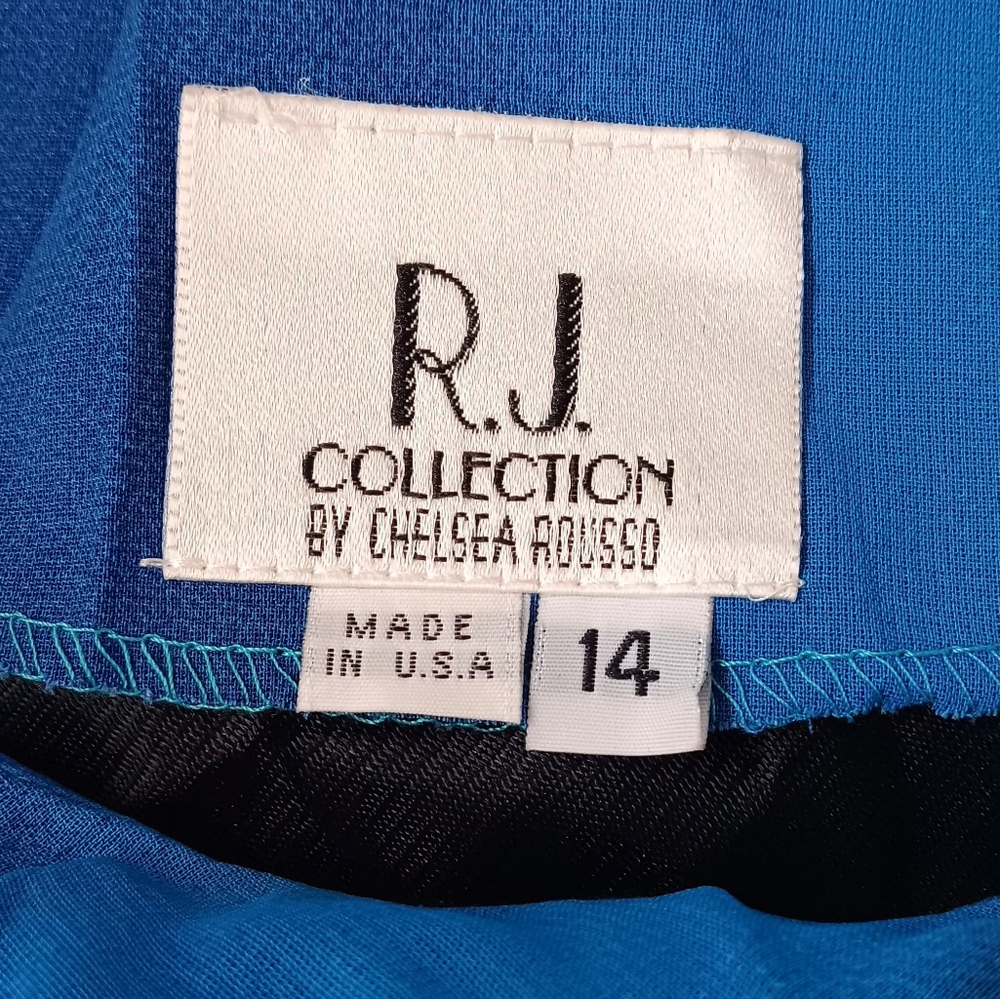 NWT R.J. Collection By Chelsea Rousso Maxi Shift Dress | Blue- Green - Picture 3 of 12